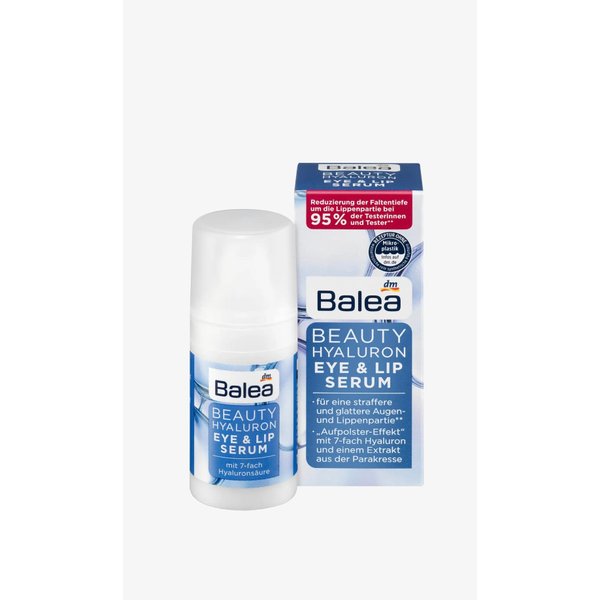 Balea Beauty Effect Eye-Contour & Lip Serum - Smoothes, Firms & Gives Long-Lasting Moisture - Not Tested on Animals - 15ml