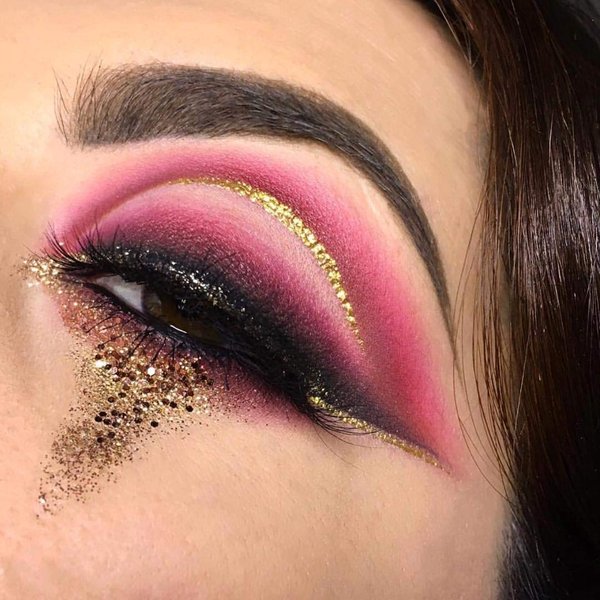LA Splash Cosmetics Mineral Shimmer Black Eyeshadow Loose Powder Glitter- DIAMOND DUST (Golden Smoke)