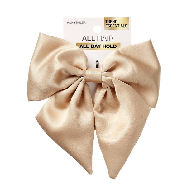 Scunci by Conair champagne elastic bow hair tie - hair elastics - bows - hair accessories for women - hair bows - Champagne Color