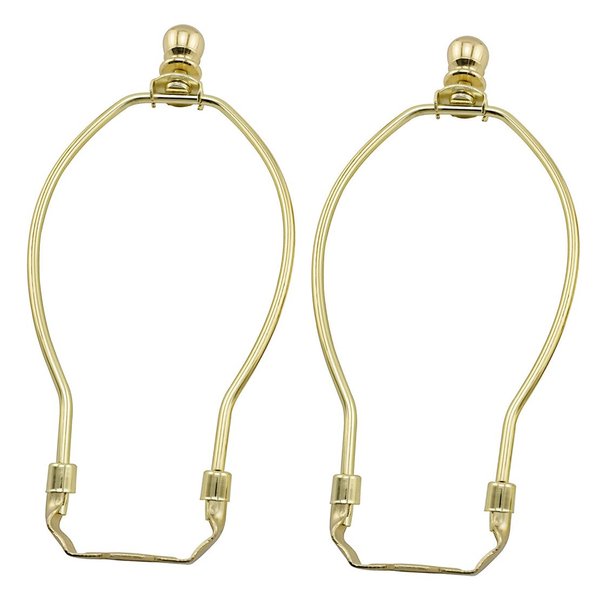 MARRTEUM 5-Inch Lamp Shade Harp Holder Fitter with Ball Finial Knob and Saddle Base [2set Gold]