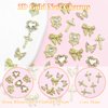 30PCS Gold Nail Charms 3D Alloy Cross Nail Charms Chrome Heart Nail Charms Crystal Butterfly Charms Metal Bowknot Y2K Nail Rhinestones for Women Nail Art and DIY Crafts