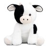 WEIGEDU Calf Cow Stuffed Animals Plush Toys for Kids Boy Girl Bedtime Birthday Gift, Stuffed Holstein Friesian Cow, 14 inches Black and White