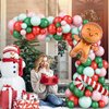 Red White Christmas Balloon Garland Kit, 85PCS Christmas Balloon Garland Arch Kit Macaron Pink Green Balloon Candy Cane Foil balloon Gingerbread Man for Christmas Decorations New Year Party Supplies