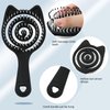 Cat Ear Detangling Hair Brush for Women Men Curved Vented Brush for Blow Drying Straightening Detangler Hair Brush for Straight, Curly, Wet, Dry, Thick Hair (Black)