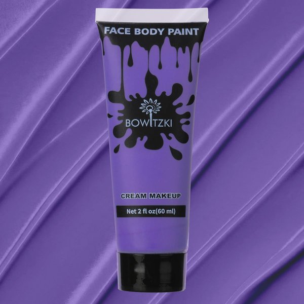 Bowitzki Face and Body Paint 2oz Cream Makeup 60ml Water Based Face Painting Special Effects For Adults Children Kids Halloween Christmas Party Stage Cosplay (Purple)