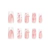 Nail Apparel Y2K Long Coffin Cute Kawaii Press on Nails 3D Cartoon Pink Glitter Rhinestone Heart Pearl Bow Long Ballet Trapezoid Fake Nails 24Pcs (Long White French Pink Bow Flower)