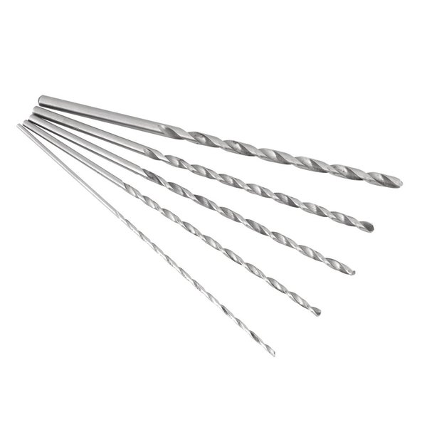 5Pcs 150mm-160mm Extra Long Twist Drill Bit High Speed Steel Straight Shank Tool Sets 2-5 mm for Wood Plastic and Aluminum