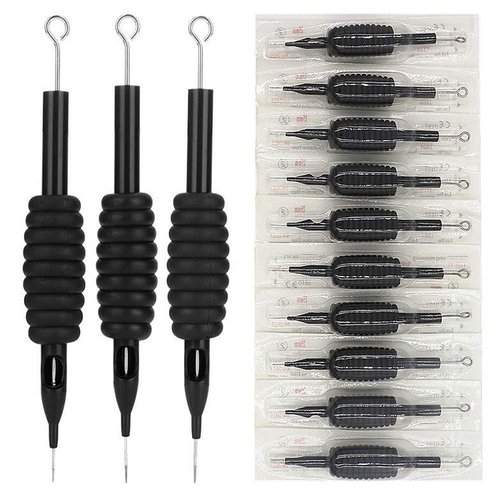 Autdor Tattoo Needles and Tubes Combo - 20Pcs Disposable Tattoo Tubes with Matching Mixed Tattoo Needles 3RL 5RL 7RL 9RL 5RS 7RS 9RS 5M1 7M1 9M1 for Tattoo Supplies Tattoo Machine (Black+Black-20pcs)