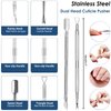 Gel Remover for Nails, 2 Pack Nail Polish Remover with Cuticle Oil Pen And Nail Buffer & Cuticle Pusher Manicure Tools, 3-5 Minutes Professional Quick Remove Polish, No Soaking or Wrapping