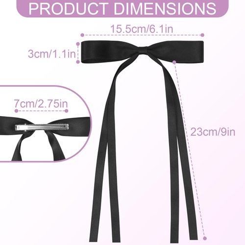 12 PCS Hair Bows for Women, Hair Ribbon hair bows with Long Tail,6 Color Cute hair bow clips Hair Barrettes for Women Accessories