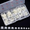 Square Nail Tips Half Cover 500Pcs Clear Acrylic Nails French Short False Nails with Box (Natural)