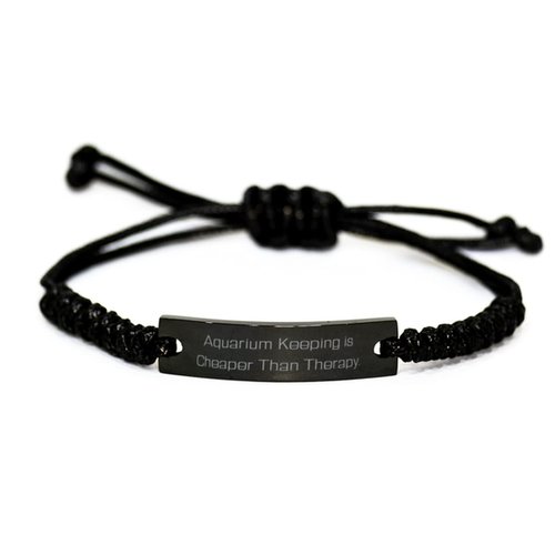 Useful Aquarium Keeping Black Rope Bracelet, Aquarium Keeping is Cheaper Than Therapy, Reusable for Friends, Holiday