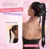 HOOJIH Ponytail Extension Claw Clip Braided Ponytail Extension 20 Inch Double Braided Ponytails Hairpieces for Women - Medium Golden Blonde