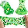 LAWOHO Frog Clear Slime 300ml, Green Clear Slime Kit for Girls Ages 8-12 with 8 Packs Slime Add-Ins, Slime for Kids Party Favors, Non Stick Slime with Clay, Birthday Halloween Christmas Easter Gifts