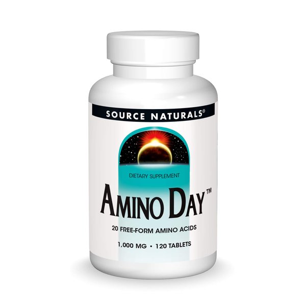 Source Naturals Amino Day - 20 Free Form Amino Acids Supports Quality Dieting During Nutrition - 120 Tablets