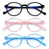 ANDWOOD Blue Light Glasses Kids Girls Boys 3 Pack Computer Gaming Anti Blue Ray Age3-12 TR90 Frame Unbreakable Eyeglasses