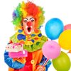 jiebor Clown Costume Set Clown Rainbow Wig Nose Bow Tie White Gloves Accessories for Clown Parties Carnivals Pretend Play Women Men Adults