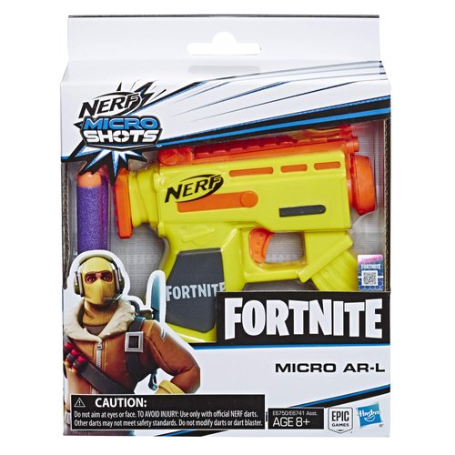 NERF Fortnite Micro AR-L Microshots Dart-Firing Toy Blaster & 2 Official Elite Darts for Kids, Teens, Adults