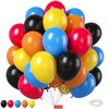 Race Car Balloons, 12 Inchs Car Decorations with Red Yellow Blue Orange Black Party Balloons for Boy Birthday Race Car Themed Party Fast Birthday Baby Shower Graduation Decorations