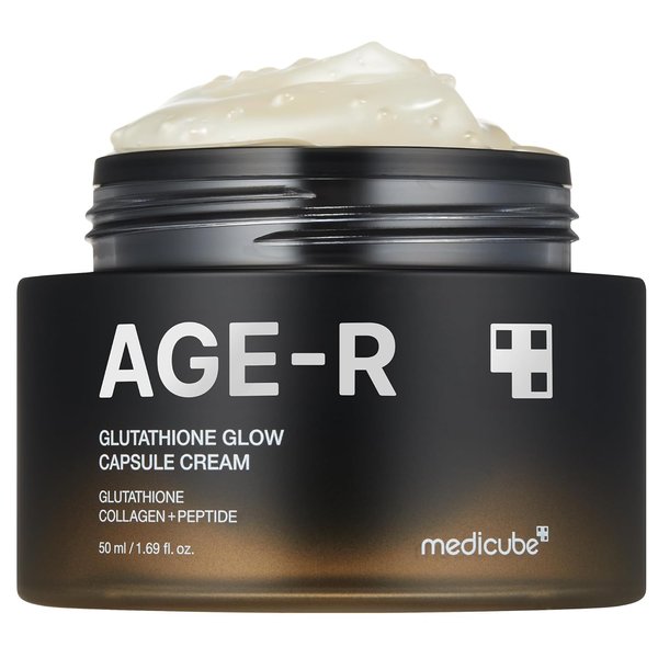 Medicube AGE-R Glutathione Glow Capsule Facial Cream, Antioxidant Moisturizer, Collagen Peptide For Hydrating Glow - Improve Blemishes, Uneven Skin Tone, Dullness, Dryness - Korean Skincare