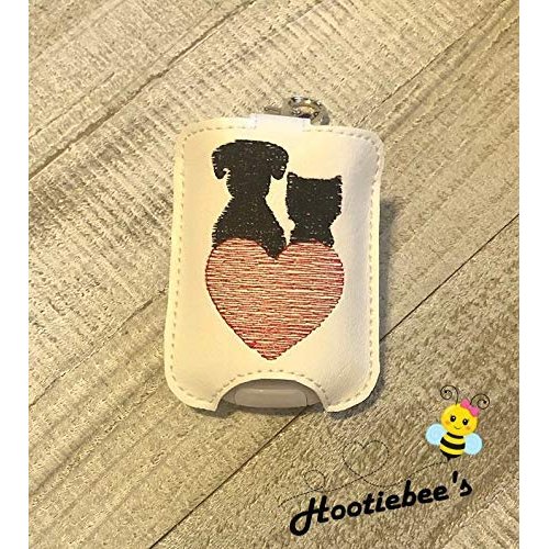 Cat and Dog Heart Hand Sanitizer Holder and/or Lip Balm Holder