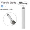 Pinkiou Brow Henna Tattoo Needles Disposable Microblading Needles Curved Embroidery Arc Blades for Permanent Makeup (U18)