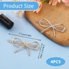 GEEHUA 6Pcs Metal Bow Hair Barrettes for Women, French Hairpins Hair Clips Minimalist Bows Hair Pins Barrettes Fashion Ponytail Holders for Thin Thick Fine Hair Wedding Accessories Gifts