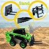 Qcar 3 in 1 Skid Steers Loader Construction Vehicles Toys,1:50 Scale Diecast Site Loader with Metal Forklift and Grab Shovel Set, Toy Trucks for Kids 8,9,10,11,12 Year Old and up(Green)
