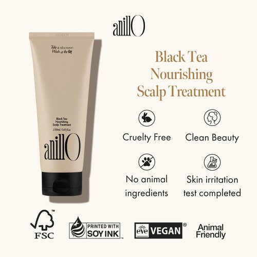 ANILLO Black Tea Nourishing Scalp Treatment 150ml / 5.07 fl. Oz, Daily Vegan Haircare Treatment with Black Tea, Black Tea Leaf and Amino Acids, Deep Cleanse and Strengthen the Scalp Barrier