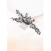Anglacesmade Bridal Black Hair Comb Crystal Hair Crown Black Beaded Prom Party Festival Wedding Hair Accessories for Women and Girls