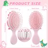 mini hair brush for kids, small toddler Hair Brush, travel hair brush for Boys and Girls,Baby hair detangling brush Massage Hair Brush with Air Cushion for Thick or Curly Hair Straight Hair(Pink)