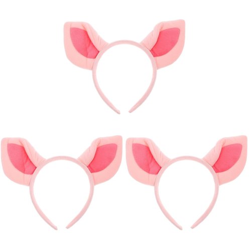 Beaupretty 3pcs Pig Ears Headbands Animals Hair Hoop Animal Ears Headpiece Costume Accessories Pig Puppy Ear Pig Headwear Pig Costume Piggy Kids Headbands
