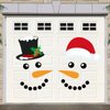 Coume 22 Pieces Merry Christmas Decorations Garage Door Decor Snowman Magnets Stickers Refrigerator Decal Face Set Reflective Car Magnetic for Xmas Holiday Fridge