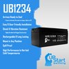 Replacement for Aquatec Fortuna Bath Lift Battery - Replacement UB1234 Universal Sealed Lead Acid Battery (12V, 3.4Ah, 3400mAh, F1 Terminal, AGM, SLA) - Includes Two F1 to F2 Terminal Adapters