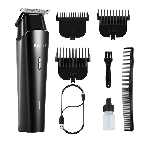 KEMEI Hair Trimmer,Professional Hair Clipper for Men, Clippers for Hair Cutting, Men's Beard Trimmer, Zero Gapped T-Blade Trimmer Close Cutting for Barbers