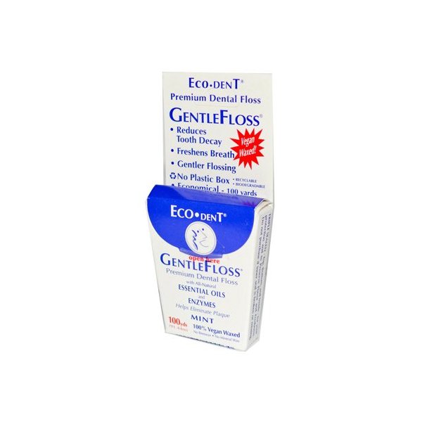 W2B - Eco-Dent GentleFloss Premium Dental Floss Mint - 100 Yards - Case of 6