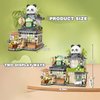 Mini Building Blocks Set - Foldable Bamboo Panda Tea Shop Creative Construction Building Toy 860 Pcs Mini Bricks for Boy Girl Age 7+(Panda)