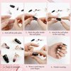 20PCS Wudu Nail Rings with 120PCS Adhesive Nail Tabs ，Wudu Nail Rings for Acrylic Nails Non-Tarnish Adjustable No Glue No Adhesive Women Gift Ring Set for HALAL NAILS, Nail Art Decoration