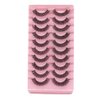 VGTE Russian Strip Lashes Fluffy Wispy D Curl False Eyelashes Dramatic Fluffy Wispy Natural Cat Eye Lashes 10 Pairs Pack (3D T24)