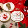 Lounsweer 96 Pcs Christmas Party Supplies Paper Plates and Napkins Disposable Dinnerware Set Include Christmas Plates Napkins Forks for Xmas Holiday Table Decorations 24 Guests(Santa Claus)