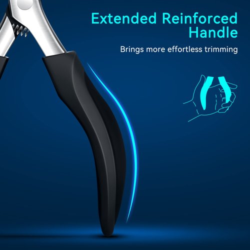 Toenail Clippers for Thick Nails: Professional Ingrown Nail Clippers for Seniors Pedicure Toe Nail Cutter with Stainless Steel Sharp Curved Blade for Men