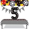 Race Car Balloons Wheel Tire Balloons 5th Birthday Party Decorations for Boys Foil Mylar Race Car Truck Bike Theme Party Supplies Favors Anniversary Decor Black and Red