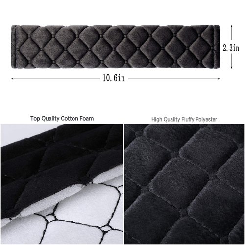 MIKAFEN 4 Pack Universal Car Seat Belt Pads, Adult Seat Belt Shoulder Strap Covers Harness Pad for Car/Bag,Soft Comfort Helps Protect You Neck Shoulder from The Seat Belt Rubbing（Black）