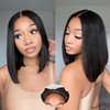 YMYHAIR Glueless Bob Wig Human Hair 8x5 HD Lace Front Wigs Human Hair Pre Plucked Pre Cut 180% Density Glueless Ready to Wear Wigs for Black Women 12Inch