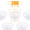 Lash Glue Ring Glue Cup [200PCS] with 2 Slots for Lash Extension Supplies, Lash Glue Holder, Blossom Ring Cup with 2 Rolls Glue Point, Volume Fan Eyelash Extensions Supplies, Lashing Supplies Kit