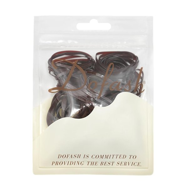 Dofash 2x50mm Anti-Aging Brown Rubber Band for Women's Hair (200 Pieces in Bag)