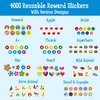 4000 Reusable Incentive Stickers, 100 Sheets Waterproof, Tear Resistant Reward Stickers-Remove Without Residue, Animals/Stars/Hearts Motivational Decals for Kids Teachers, Parents, Bottles, Laptops