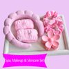 RICHTOP Spa Headband and Wristband Set, 6 Pack Skincare Headband Face Wash Headband, Skin Care Headband Set with Hair Clip Pink Headband for Washing Face Hair Accessories Gifts For Women