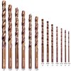 KENDO 13PCS Cobalt Drill Bit Set(1/16"-1/4"), M35 High Speed Steel, 135 Degree Tip, Twist Jobber Length Drill Bits Set for Hard Metal, Stainless Steel, Cast Iron and Wood with Metal Storage Case