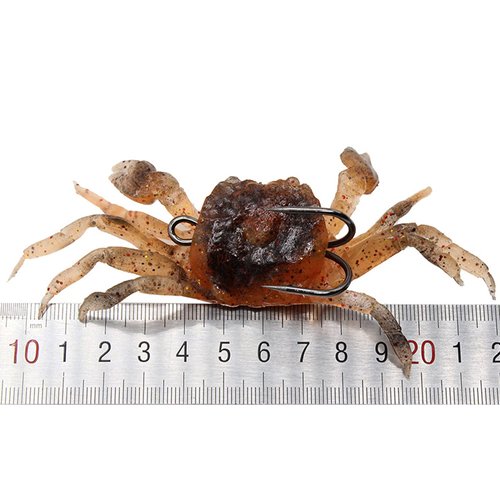 3Pcs Crab Bait 3D Simulation Crab Soft Lures with Sharp Hooks Double Hooks for Sea Fishing Crab Bait Traps, Saltwater Fish Tackle Accessory Tool(Style3)